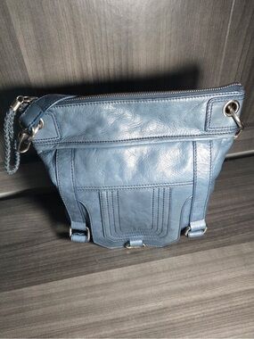 The Sak 4 way convertible Dusty Blue Leather Crossbody Bag